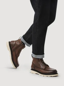 Jones Bootmaker Essex Chunky Leather Boots Brown New