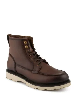Jones Bootmaker Essex Chunky Leather Boots Brown New