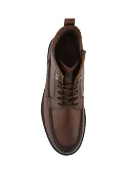 Jones Bootmaker Essex Chunky Leather Boots Brown New