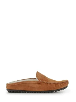 Jones Bootmaker Zap Leather Mule Slippers Dark Brown Discount
