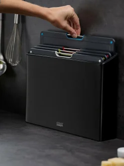 Joseph Joseph 4 Piece Black Folio Steel Carbon Black Chopping Board Set