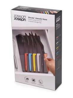 Joseph Joseph 5 Piece Black Elevate Utensil Set With In-Drawer Tray Hot