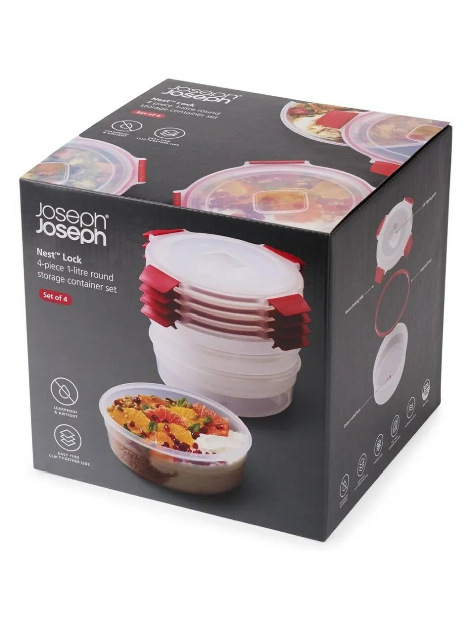 Joseph Joseph 4 Piece Multicolour Nest Lock Round Container Set Clearance