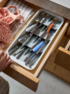 Joseph Joseph Light Stone Large Drawer Store™ Tiered Cutlery Organiser Clearance