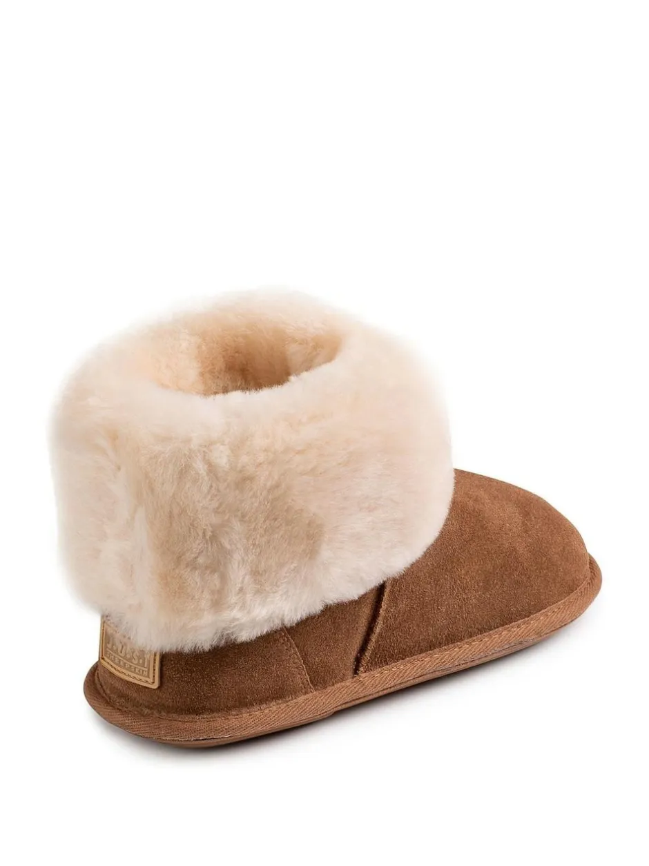 Just Sheepskin Ladies Albery Sheepskin Slipper Brown Light Clearance