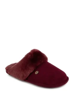 Just Sheepskin Ladies Duchess Sheepskin Slipper Red New