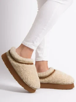 Just Sheepskin Ladies Miley Platform Mule Winter Slippers Sale