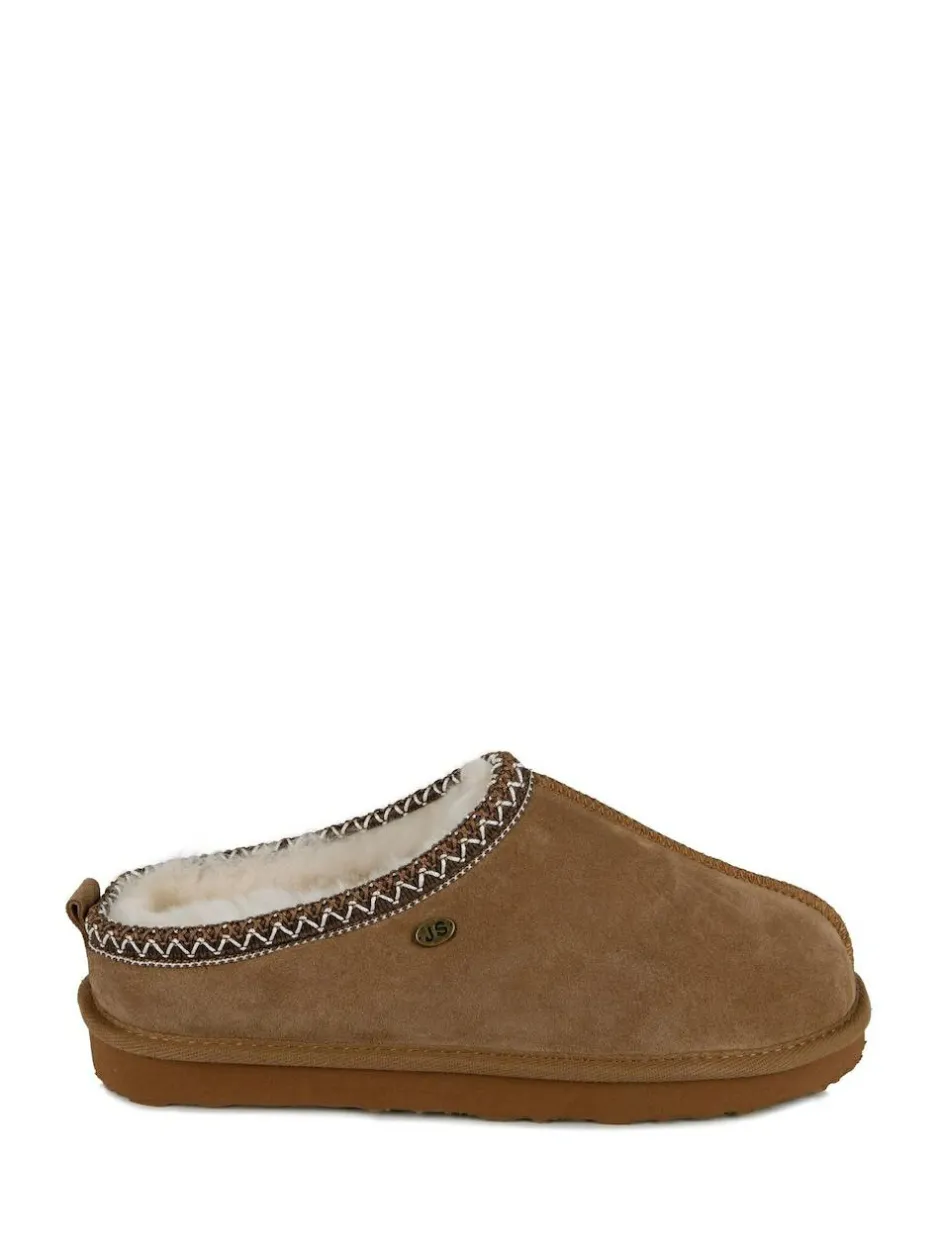 Just Sheepskin Mens Miles Slippers Brown Light