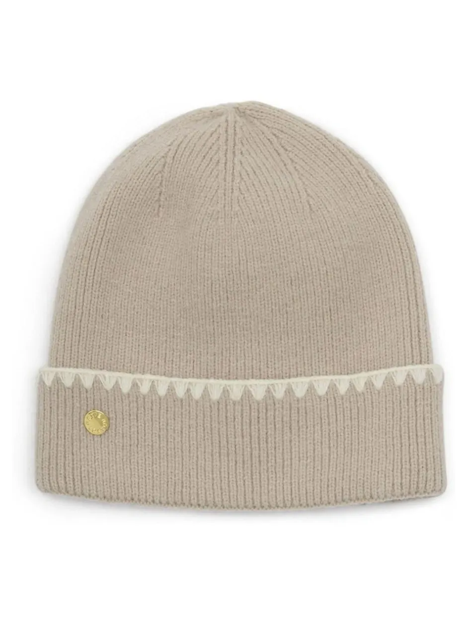 Katie Loxton Natural Whipstitch Knitted Hat