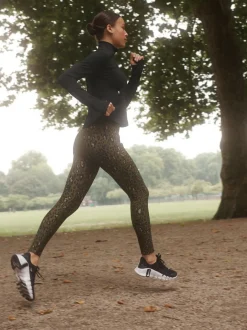 Next Outdoor Fleece Lined Warm Handle Leggings Khaki Animal Print Sale