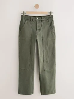 Next Ankle Straight Leg Carpenter Jeans Khaki Green Best