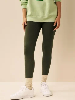Next Khaki Green Full Length Leggings New