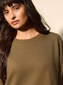 Next 2-In-1 Soft Touch Jumper Lace Skirt Khaki Green Hot