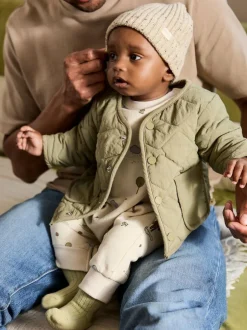 Next Khaki Green Nylon Quilted Baby Jacket (0mths-2yrs) Discount
