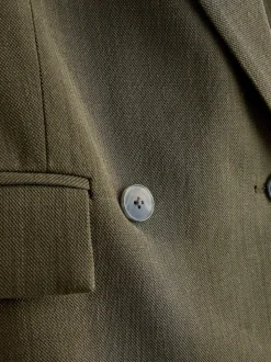 Next Khaki Green Relaxed Crosshatch Blazer Outlet