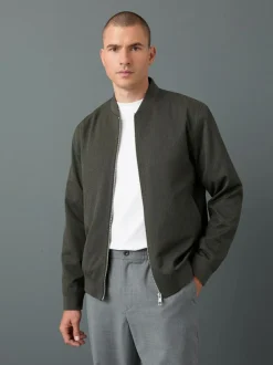 Next Khaki Green Smart Bomber Jacket New