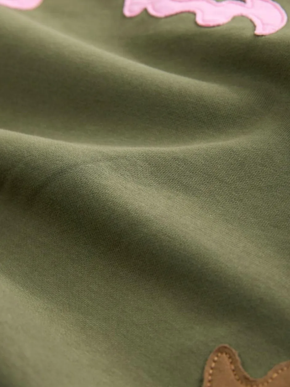 Next Sweatshirt with Appliqué Details Khaki Green Clearance