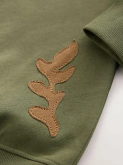 Next Sweatshirt with Appliqué Details Khaki Green Clearance
