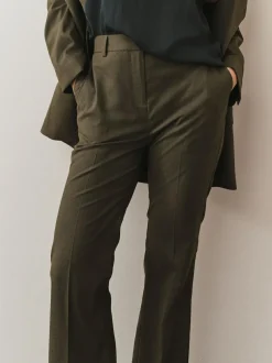 Next Tailored Bootcut Trousers With Wool Khaki Green