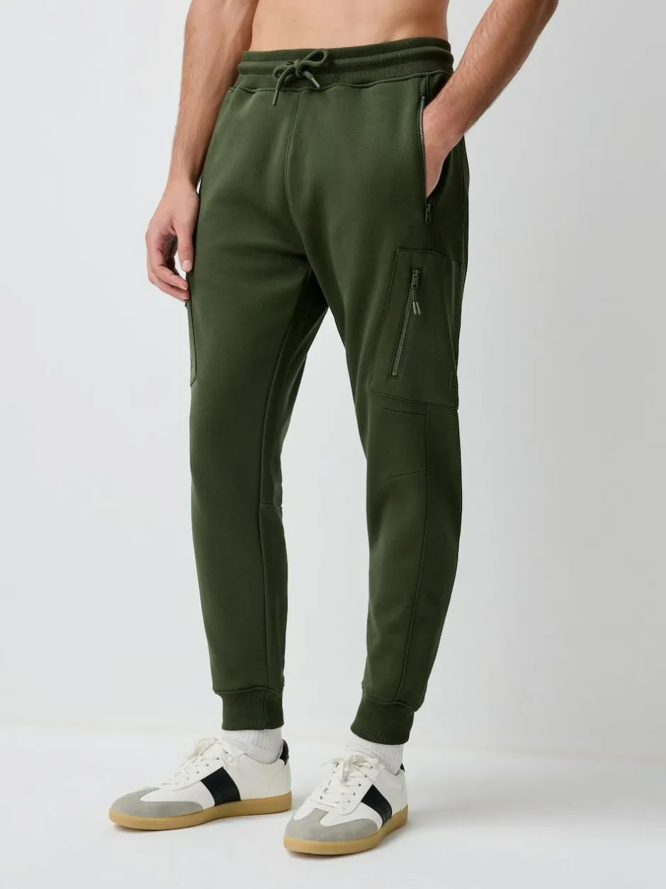 Next Utility Brushback Heavyweight Cargo Joggers Khaki Green Hot