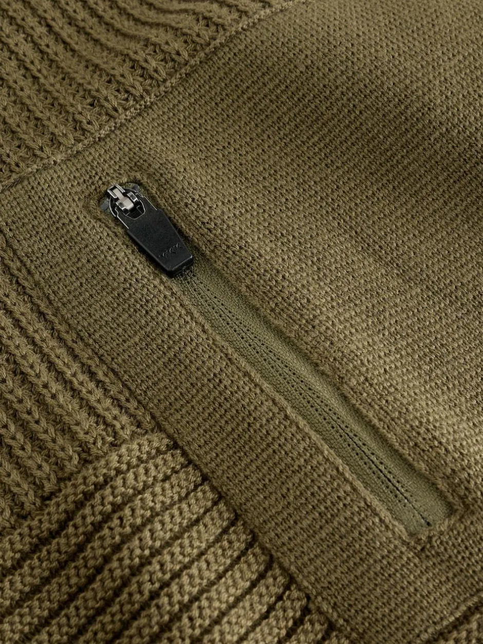 Next Khaki Green Utility Knitted Hoodie (3-16yrs) Clearance