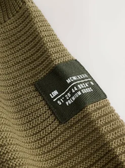 Next Khaki Green Utility Knitted Hoodie (3-16yrs) Clearance