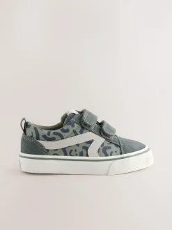 Next Wide Fit (G) Touch Fastening Skate Trainers Khaki Green Hot