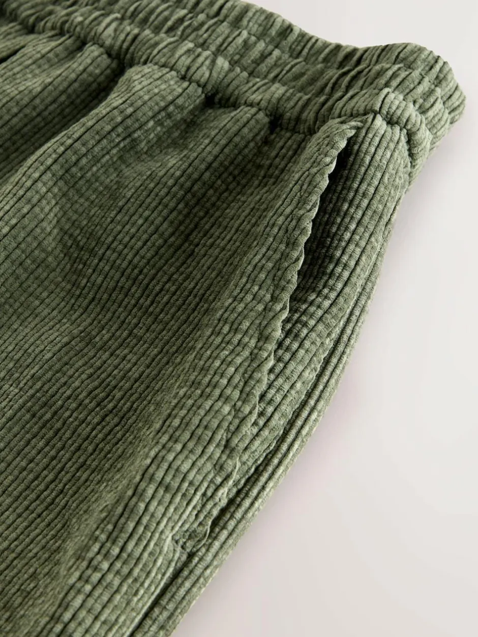 Next Khaki Green Wide Leg Soft Cord Trousers Outlet