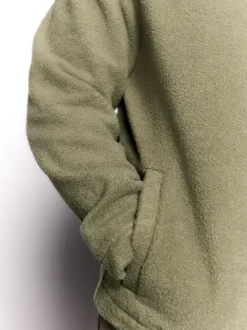 Next Wool Look Fleece Shacket Khaki Green Sale