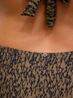 Next Khaki Green/Black High Leg Bikini Bottoms