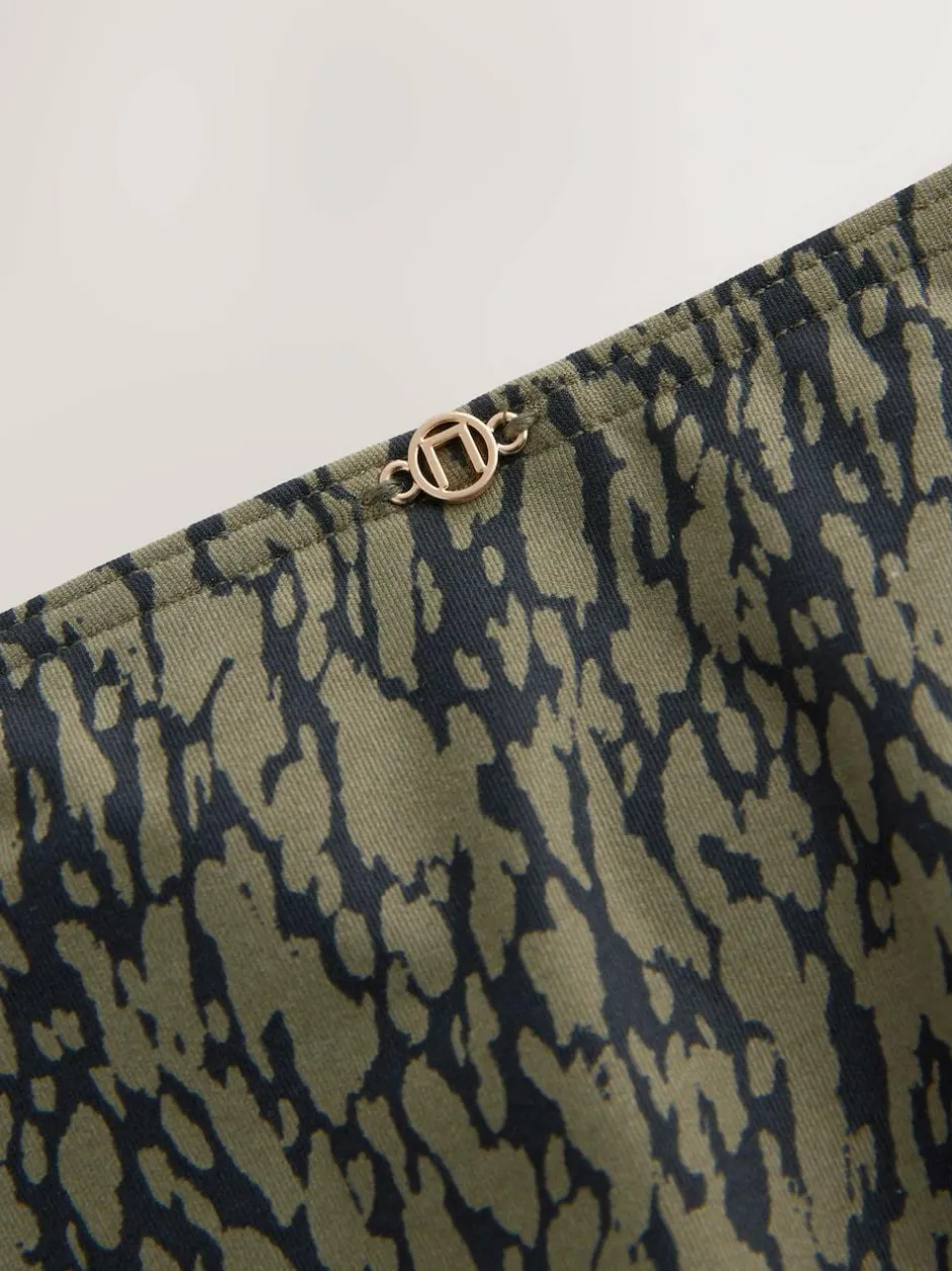Next Khaki Green/Black High Leg Bikini Bottoms