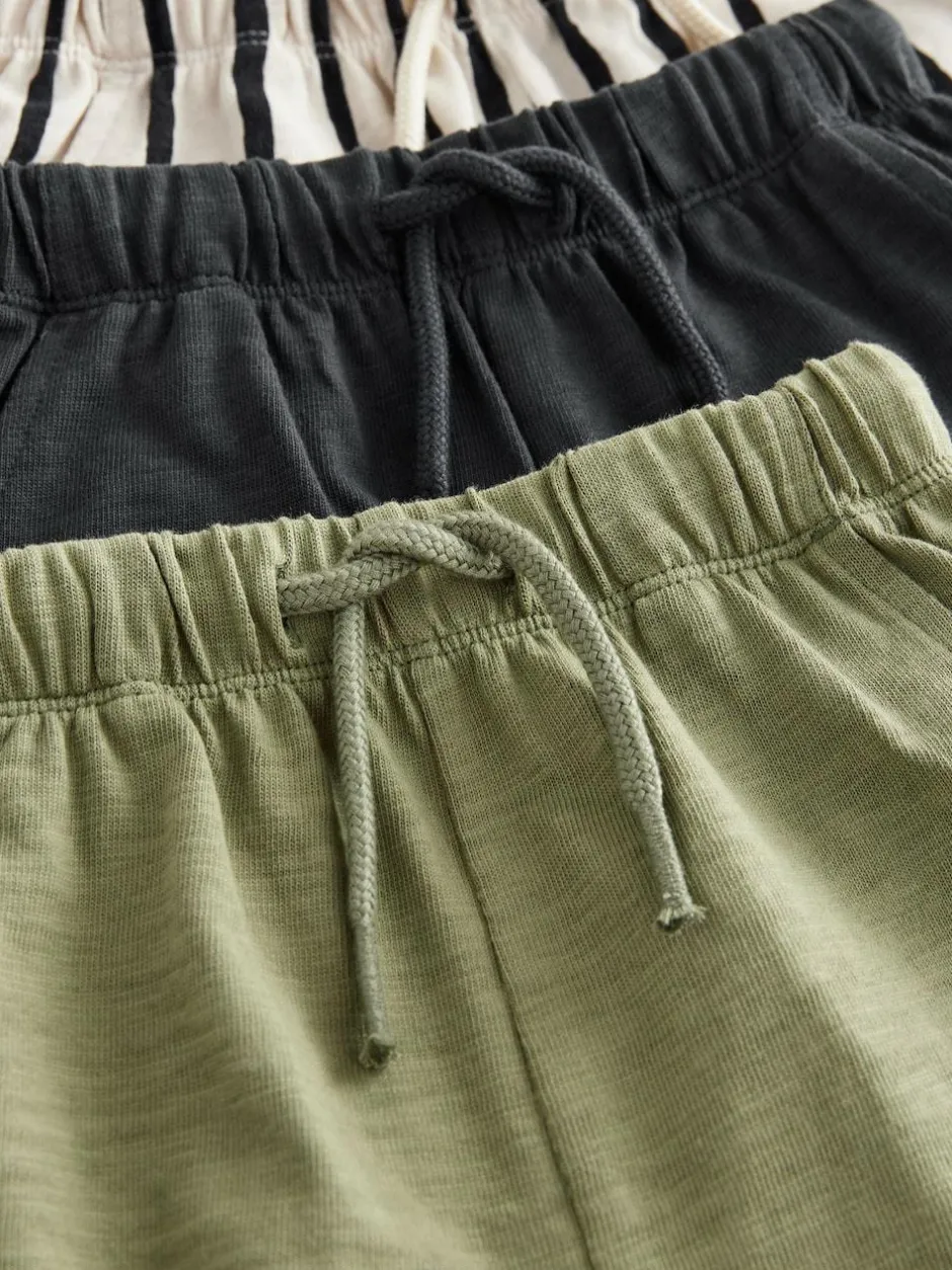 Next Short Sleeve T-Shirts & Joggers Set 3 Pack (3mths-7yrs) Khaki/Green Hot