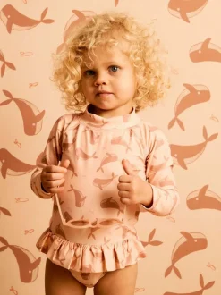 Mori KIDLY BY Polyester Long Sleeve Brown Swimsuit Online