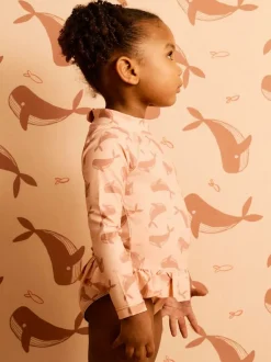Mori KIDLY BY Polyester Long Sleeve Brown Swimsuit Online