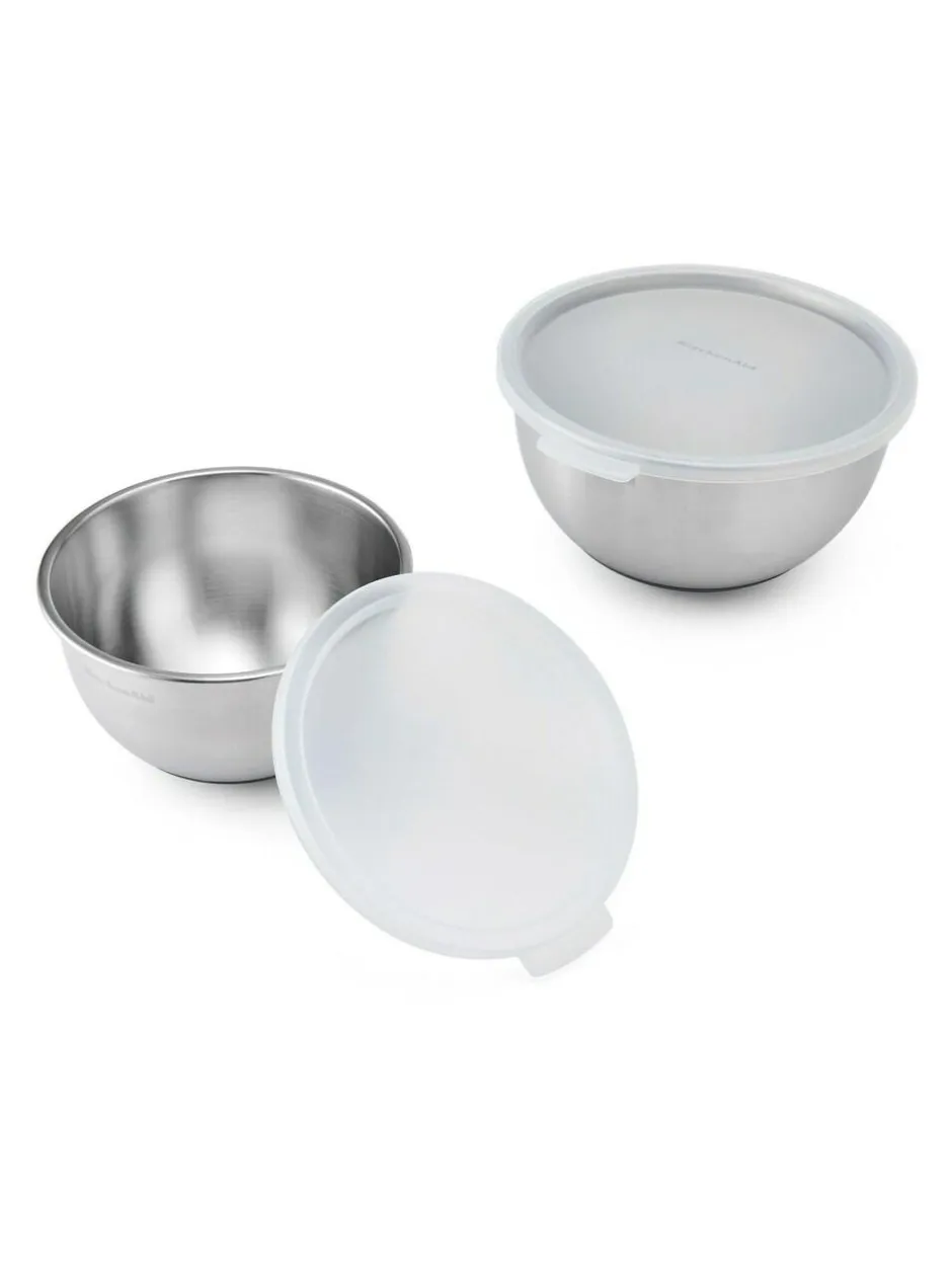 Kitchen Aid Set of 2 Silver Mixing Nesting Bowl Hot