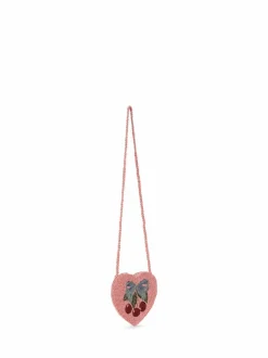 Konges Sløjd Pink Beaded Heart Bag Clearance