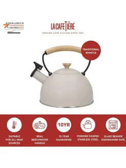 La Cafetiere 16L Whistling Kettle Cream Online