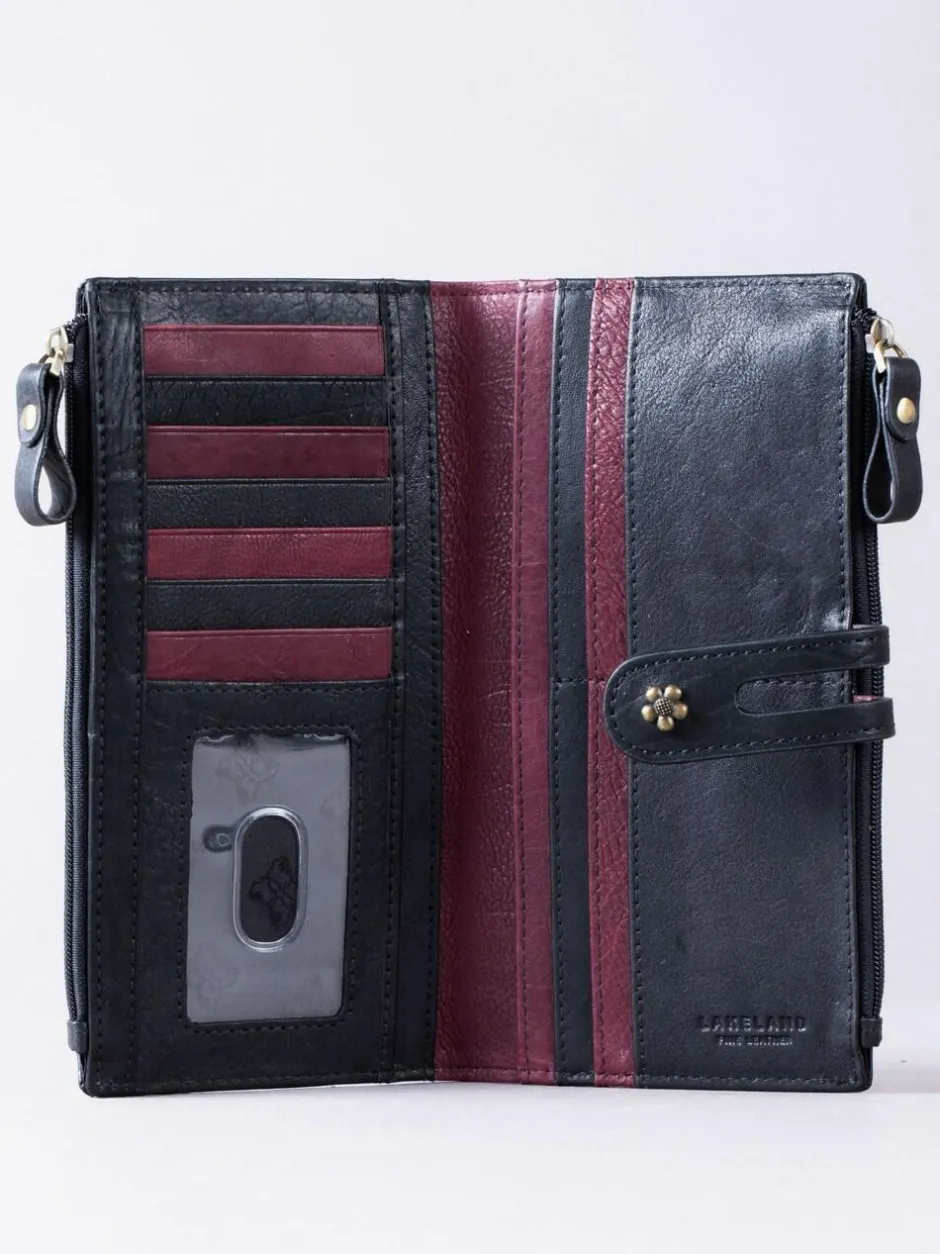 Lakeland Leather Hartsop Leather Double Zip Purse Black