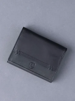 Lakeland Leather Black Stitch Tri-Fold Wallet