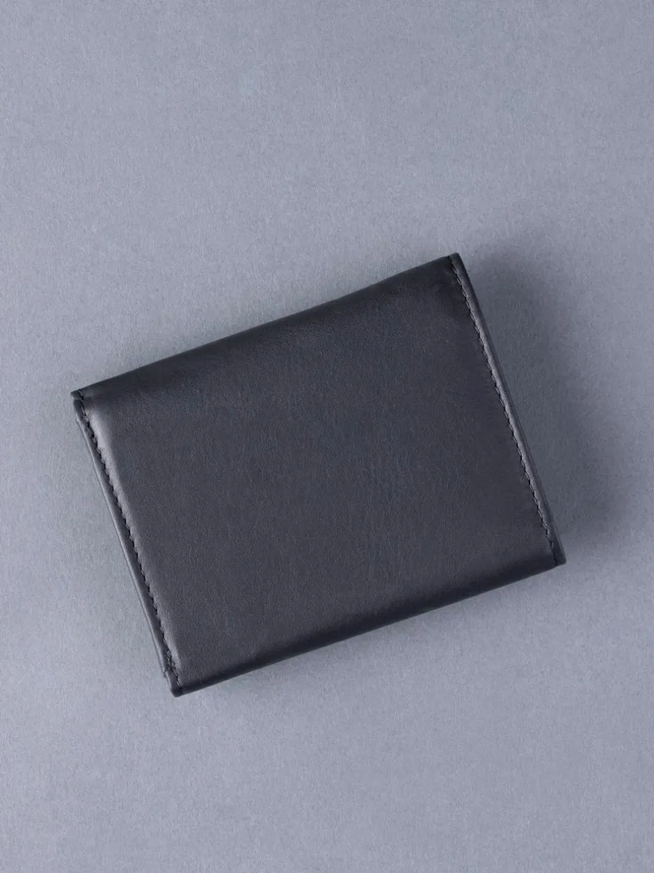 Lakeland Leather Black Stitch Tri-Fold Wallet