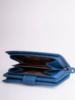 Lakeland Leather Blue Small Tab Purse Sale