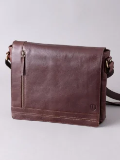 Lakeland Leather Large Keswick Leather Messenger Bag Brown Outlet