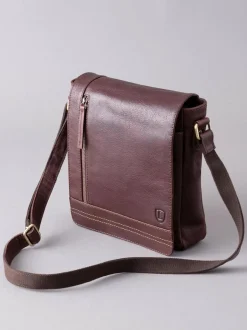 Lakeland Leather Medium Keswick Messenger Bag Brown Clearance
