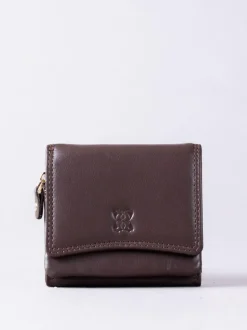Lakeland Leather Brown Small Leather Flapover Purse New
