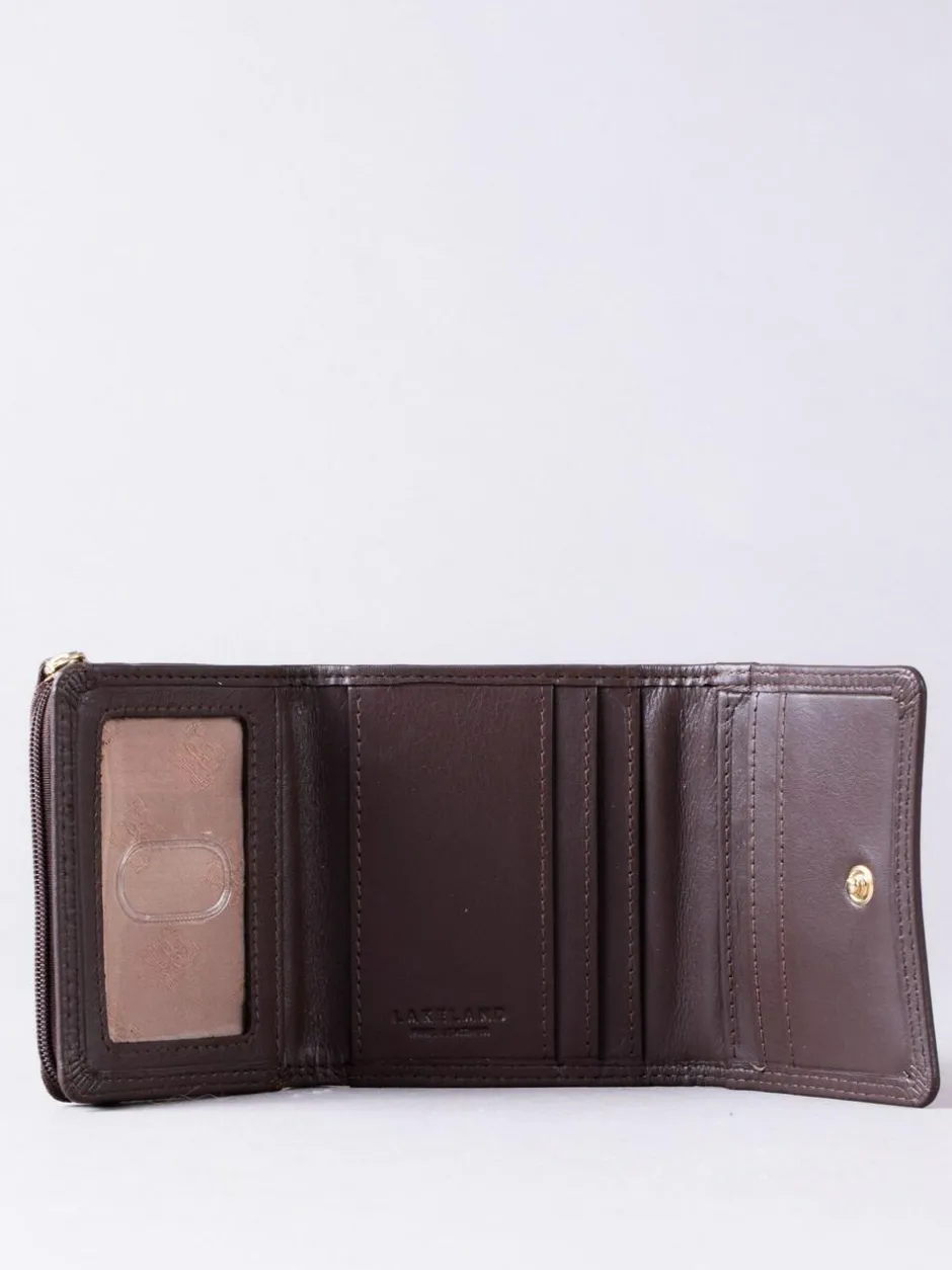 Lakeland Leather Brown Small Leather Flapover Purse New