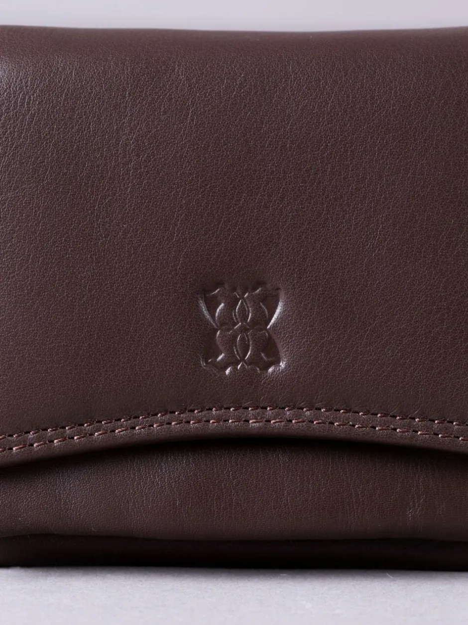 Lakeland Leather Brown Small Leather Flapover Purse New