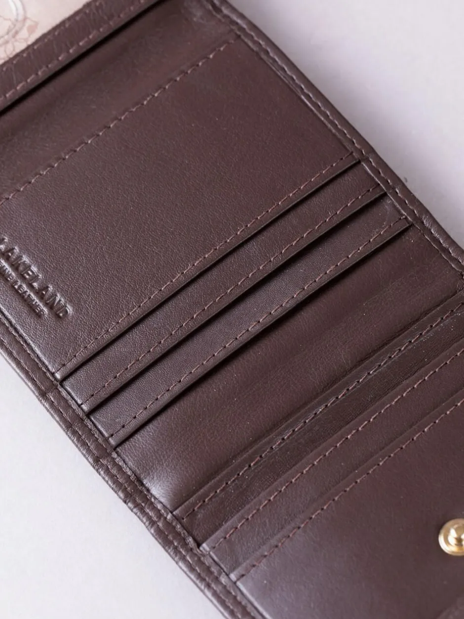 Lakeland Leather Brown Small Leather Flapover Purse New