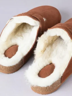 Lakeland Leather Brown Unisex Sheepskin Clog Slippers Outlet