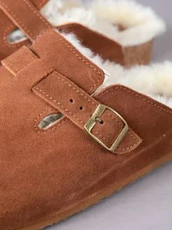 Lakeland Leather Brown Unisex Sheepskin Clog Slippers Outlet