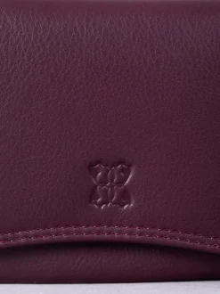 Lakeland Leather Burgundy Small Leather Flapover Purse Sale